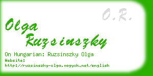 olga ruzsinszky business card